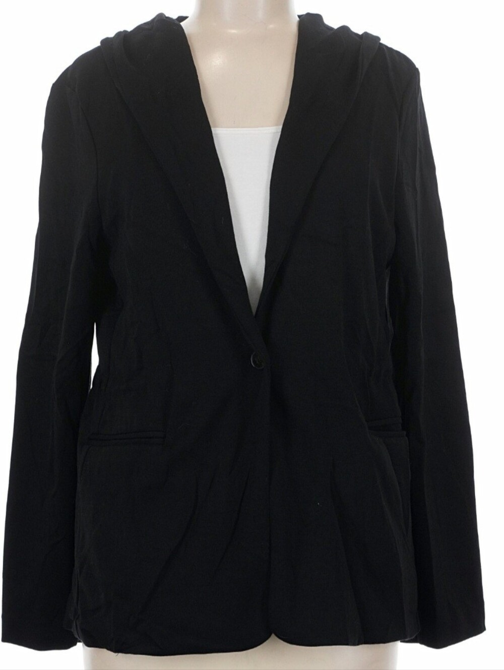 Rachel Zoe Black Ponte Stretch Hooded Blazer